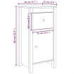 Sideboards 2 pcs Black 40x35x80 cm Solid Wood Pine