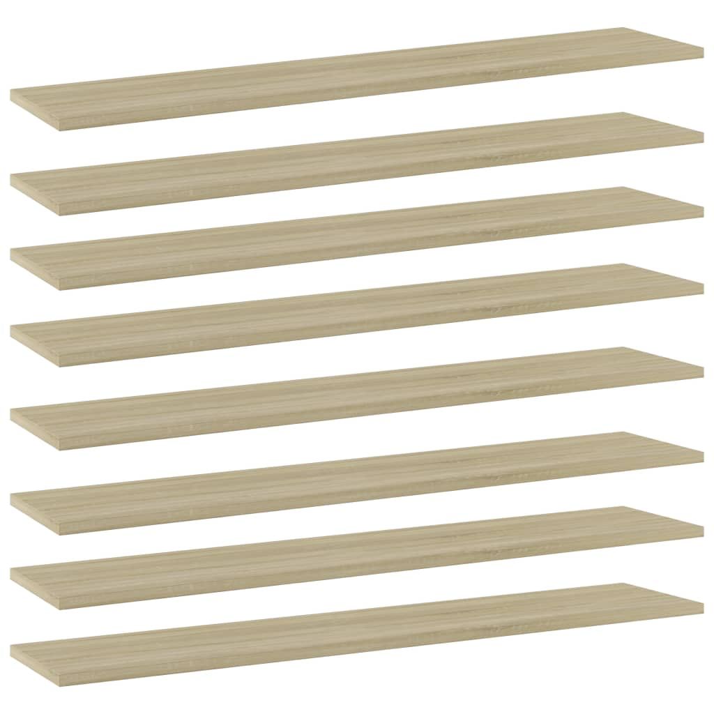 Bookshelf Boards 8 pcs Sonoma Oak 100x20x1.5 cm Engineered Wood