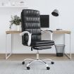 Reclining Office Chair Black Faux Leather