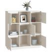 Highboard White 110.5x35x117 cm Solid Wood Pine
