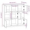Highboard White 110.5x35x117 cm Solid Wood Pine