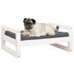 Dog Bed White 65.5x50.5x28 cm Solid Pine Wood