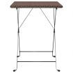 Folding Bistro Table Brown 55x54x71 cm Poly Rattan