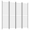 4-Panel Room Divider White 200x200 cm Fabric