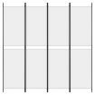 4-Panel Room Divider White 200x200 cm Fabric