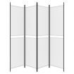 4-Panel Room Divider White 200x200 cm Fabric