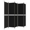 5-Panel Room Divider Black 250x200 cm Fabric