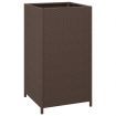 Trash Bin Brown 40x40x80 cm Poly Rattan