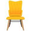 Rocking Chair with a Stool Mustard Yellow Fabric