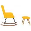 Rocking Chair with a Stool Mustard Yellow Fabric