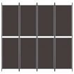 4-Panel Room Divider Brown 200x200 cm Fabric