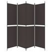 4-Panel Room Divider Brown 200x200 cm Fabric