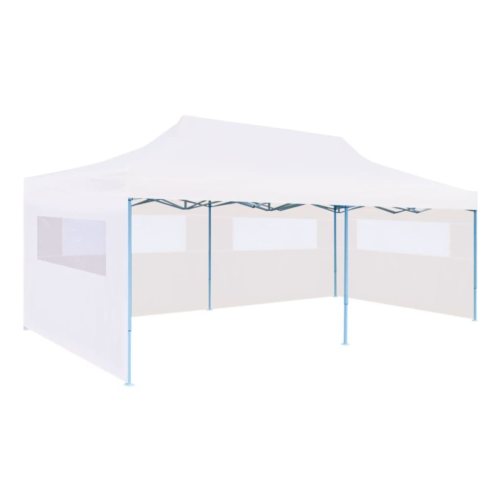 Folding Pop-up Partytent with Sidewalls 3x6 m Steel White