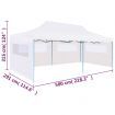 Folding Pop-up Partytent with Sidewalls 3x6 m Steel White