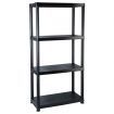 Storage Shelf 4-Tier Black 61x30.5x130 cm Plastic