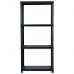 Storage Shelf 4-Tier Black 61x30.5x130 cm Plastic