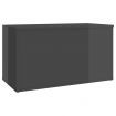 Storage Chest High Gloss Grey 84x42x46 cm Engineered Wood