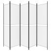 5-Panel Room Divider White 250x200 cm Fabric