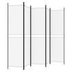 5-Panel Room Divider White 250x200 cm Fabric