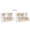 Sideboard White 110.5x35x80 cm Solid Wood Pine