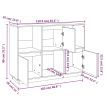 Sideboard White 110.5x35x80 cm Solid Wood Pine