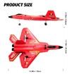 Remote Control Plane RTF F-22 Raptor,2.4Ghz 6-axis Gyro RC Airplane with Light Strip,Jet Fighter Toy Gift for Kids Beginner (Red)