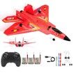 Remote Control Plane RTF F-22 Raptor,2.4Ghz 6-axis Gyro RC Airplane with Light Strip,Jet Fighter Toy Gift for Kids Beginner (Red)