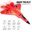 Remote Control Plane RTF F-22 Raptor,2.4Ghz 6-axis Gyro RC Airplane with Light Strip,Jet Fighter Toy Gift for Kids Beginner (Red)