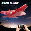 Remote Control Plane RTF F-22 Raptor,2.4Ghz 6-axis Gyro RC Airplane with Light Strip,Jet Fighter Toy Gift for Kids Beginner (Red)