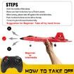 Remote Control Plane RTF F-22 Raptor,2.4Ghz 6-axis Gyro RC Airplane with Light Strip,Jet Fighter Toy Gift for Kids Beginner (Red)