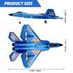 Remote Control Plane RTF F-22 Raptor,2.4Ghz 6-axis Gyro RC Airplane with Light Strip,Jet Fighter Toy Gift for Kids Beginner (Blue)