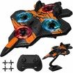 Remote Control Airplane for Beginners,2.4GHz V17 Jet Fighter Stunt RC Airplanes,ABS,3D Flip,Stunt Roll,Cool Light,2 Batteries,RC Planes for Kids Age3+,Orange