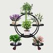 Plant Flower Pot Stand Planter Holder Display Shelf Indoor Outdoor Black Rack Trolley Balcony Garden Metal Shelving Unit with Wheels