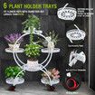 Plant Flower Pot Stand Planter Display Holder Shelf Outdoor Indoor White Trolley Rack Garden Balcony Metal Shelving Unit with Wheels