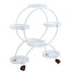 Plant Flower Pot Stand Planter Display Holder Shelf Outdoor Indoor White Trolley Rack Garden Balcony Metal Shelving Unit with Wheels