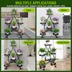 Flower Pot Plant Stand Planter Holder Display Shelf Outdoor Indoor Black Rack Trolley Balcony Garden Metal Shelving Unit with Wheels