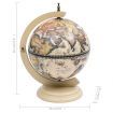 Tabletop Globe Bar Wine Stand Eucalyptus Wood White