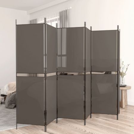 6-Panel Room Divider Anthracite 300x220 cm Fabric