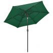 3-Tier Parasol with Aluminium Pole Green 2.5 m