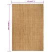 Rug Rectangular Natural 160x230 cm Jute