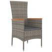 Garden Chairs with Cushions 4 pcs Poly Rattan Grey