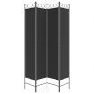4-Panel Room Divider Black 160x220 cm Fabric