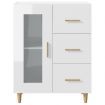 Sideboard High Gloss White 69.5x34x90 cm Engineered Wood