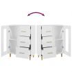 Sideboard High Gloss White 69.5x34x90 cm Engineered Wood