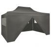 Professional Folding Party Tent with 4 Sidewalls 3x4 m Steel Anthracite