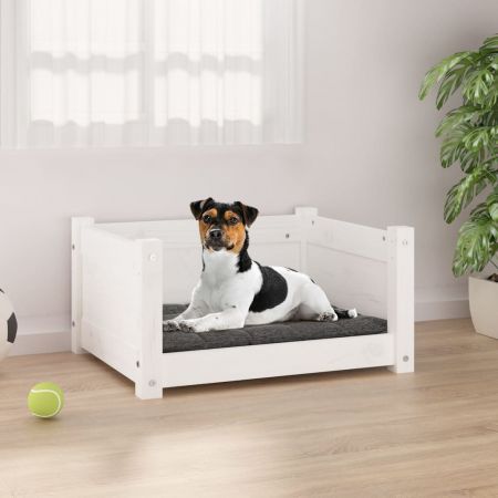Dog Bed White 55.5x45.5x28 cm Solid Pine Wood