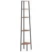 5-Tier Corner Shelf Dark Brown and Black 45.5x31.5x180 cm