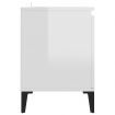 TV Cabinet with Metal Legs High Gloss White 103.5x35x50 cm