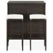 3 Piece Bar Set Poly Rattan Brown