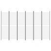 6-Panel Room Divider White 300x180 cm Fabric